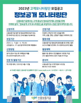 신용보증기금 2023 정보공개 고객 모니터링단 모집.