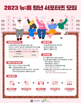 LH한국토지주택공사 2023 뉴:홈 청년서포터즈 모집.