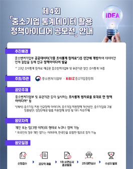 제4회 중소기업 통계데이터 정책아이디어 공모전.