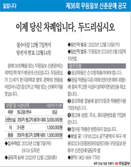 제36회 무등일보 신춘문예.