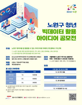노원구 청년 빅데이터 활용 아이디어 공모전.