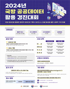 [국방부·병무청·방위사업청] 2024년 국방 공공데이터 활용 경진대회.