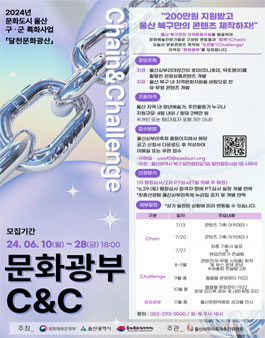 2024년 문화도시 울산 조성 구ㆍ군 특화사업 달천문화광산 문화광부 Chain&Challenge 모집.