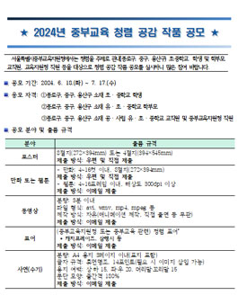 2024년 중부교육 청렴 공감 작품 공모.