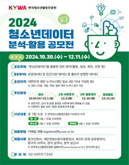 2024년 청소년데이터 분석·활용 공모전.