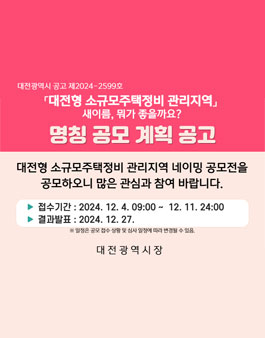 대전형 소규모주택정비 관리지역 명칭 공모전.