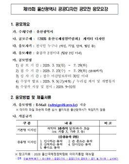 제15회 울산광역시 공공디자인 공모전.
