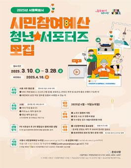 2025년 서울특별시 시민참여예산 청년 서포터즈 모집