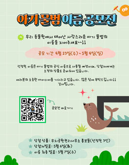 아기 물범 이름 공모전.