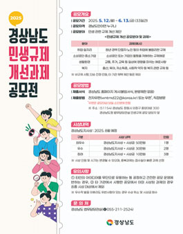 2025년 경상남도 민생규제 개선과제 공모전.