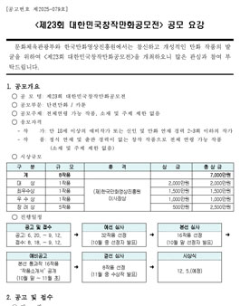 제23회 대한민국창작만화공모전.