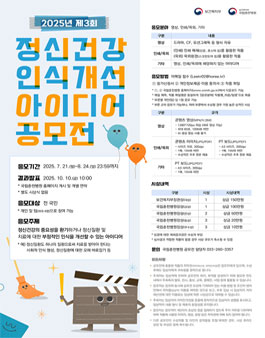 제3회 정신건강 인식개선 아이디어 공모전.