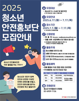 2025년 청소년 안전홍보단 모집