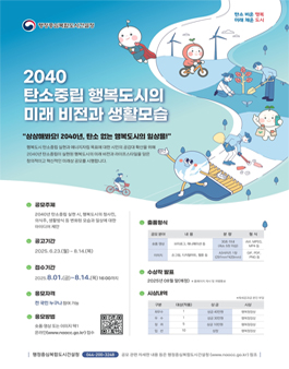 2040 탄소중립 행복도시의 미래 비전과 생활모습 아이디어 제안.