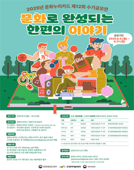 2025년 문화누리카드 제12회 수기공모전 (문화로 완성되는 한편의 이야기).
