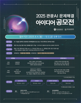 2025 관광AI 문제해결 아이디어 공모전.