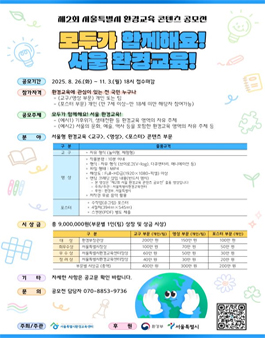 2025년 제2회 서울특별시 환경교육 콘텐츠 공모전.