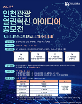 2025년 인천관광 열린혁신 아이디어 공모전.