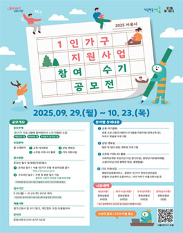 2025년 1인가구지원사업 참여 수기 공모전.
