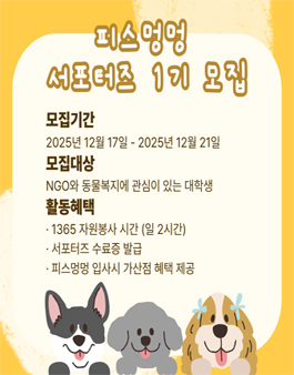 피스멍멍 서포터즈 1기 모집