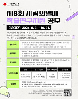 [사회복지공동모금회 나눔문화연구소] 제8회 사랑의열매 학술연구지원 공모.