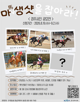 마(馬)생샷을 잡아라 경주사진 공모전.