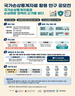 2026년 국가손상통계자료 활용 연구 공모전.